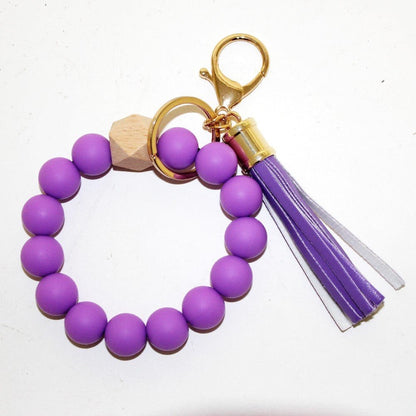 Silicone Beaded Keyring/Keychain Bracelet