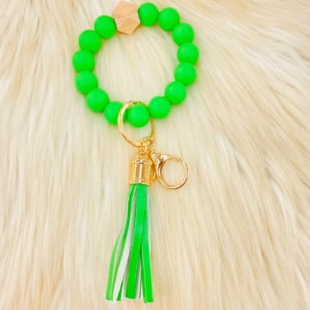 Silicone Beaded Keyring/Keychain Bracelet