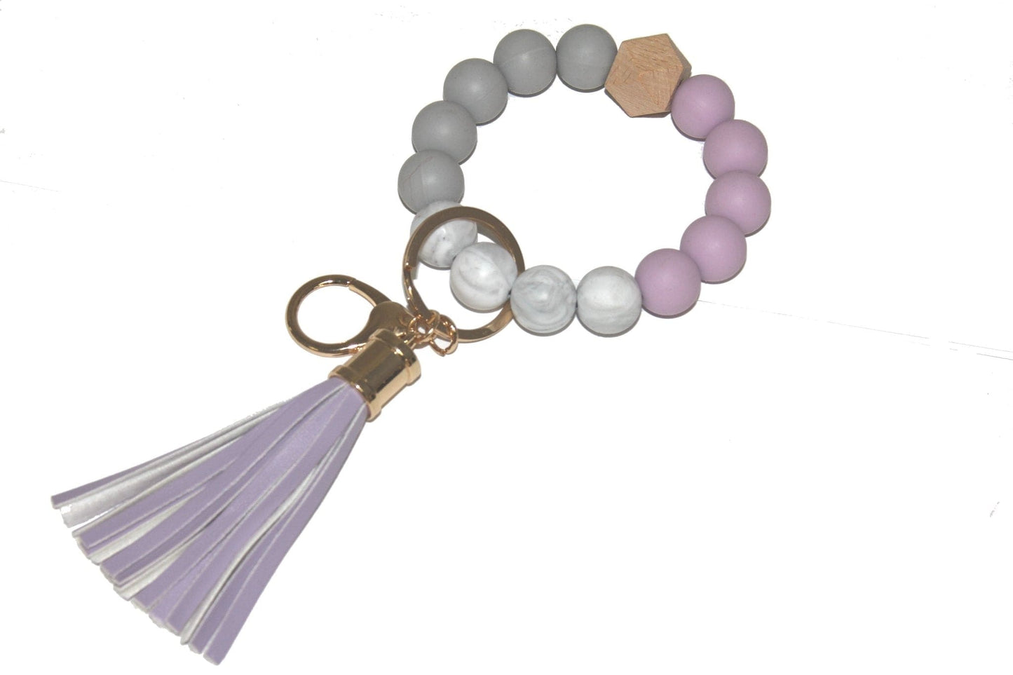 Silicone Beaded Keyring/Keychain Bracelet