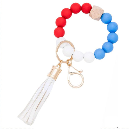 Silicone Beaded Keyring/Keychain Bracelet