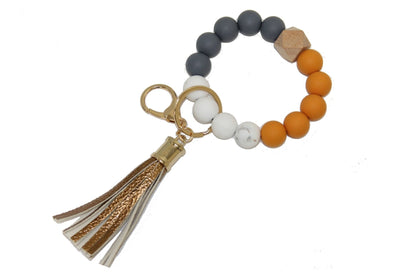 Silicone Beaded Keyring/Keychain Bracelet