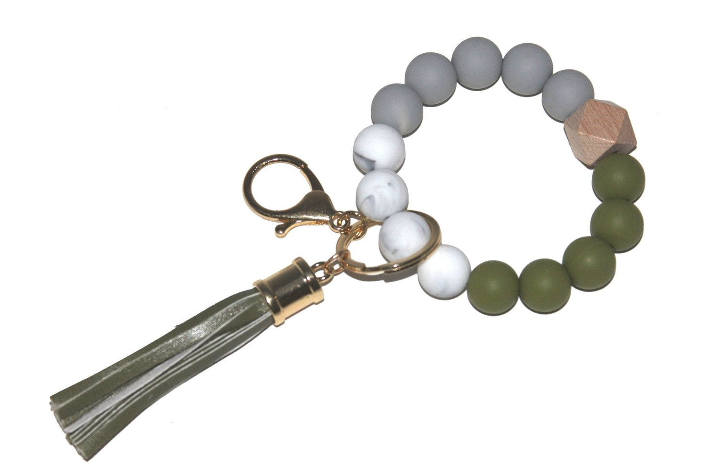 Silicone Beaded Keyring/Keychain Bracelet