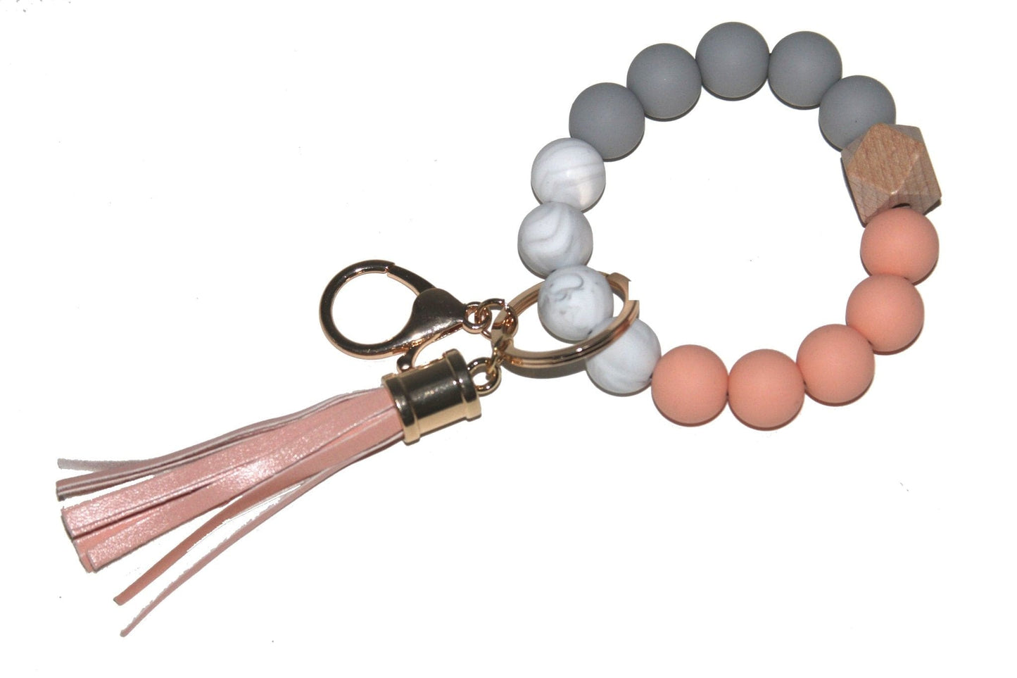 Silicone Beaded Keyring/Keychain Bracelet