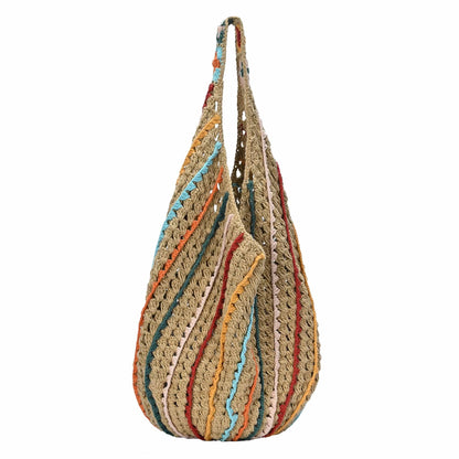 Rainbow Crochet Hobo Tote Bag