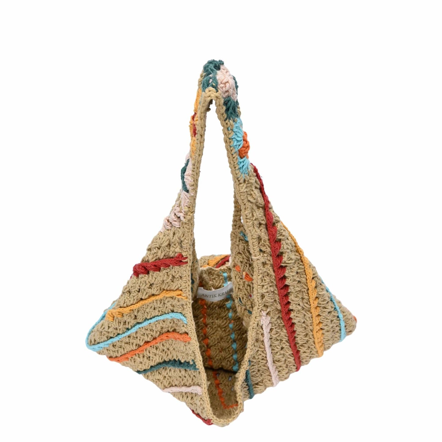 Rainbow Crochet Hobo Tote Bag