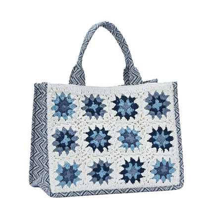 Flower Crochet Tote Bag