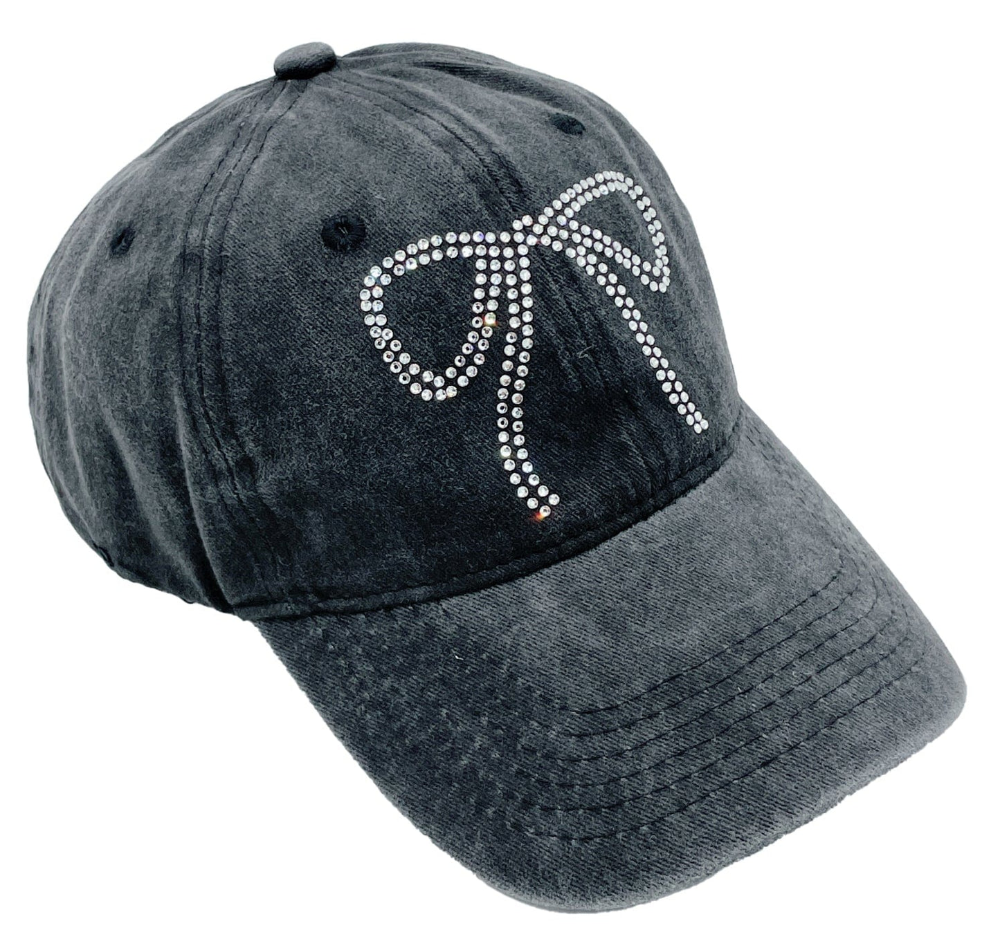 Large Rhinestone Bow Baseball Cap