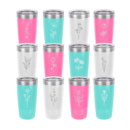 Birth Month Flower 20oz. Tumbler