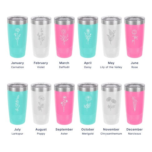 Birth Month Flower 20oz. Tumbler