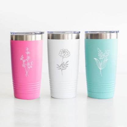 Birth Month Flower 20oz. Tumbler