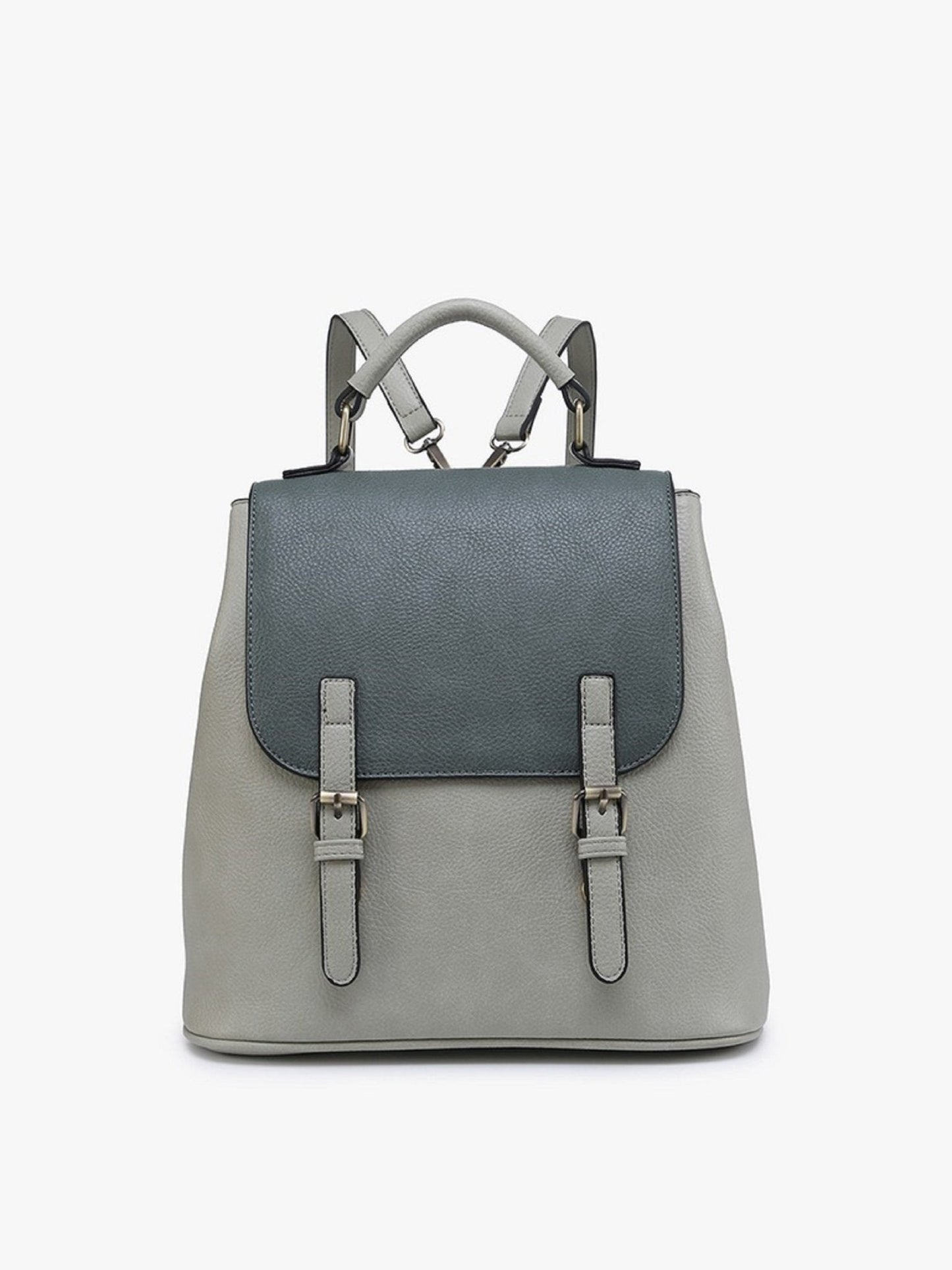 Vegan Leather Convertible Flapover Backpack