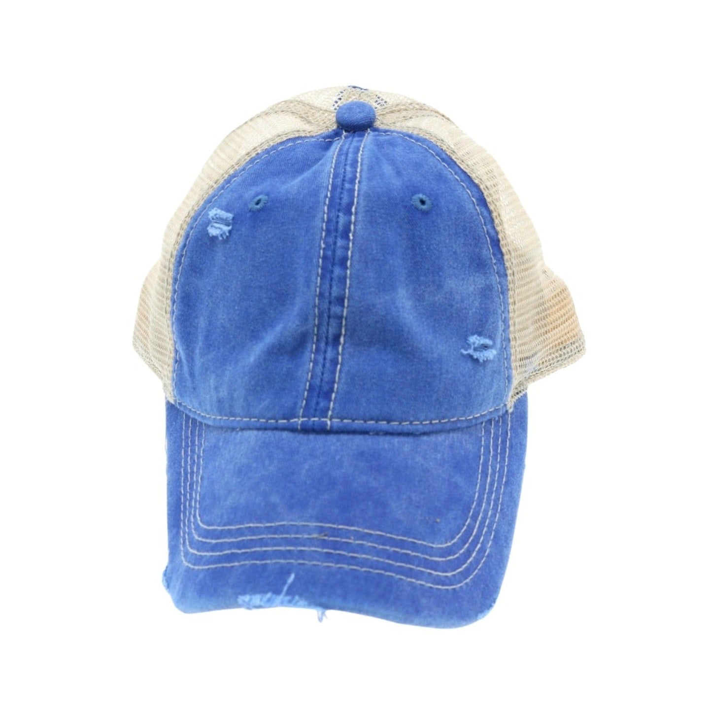 Washed Mesh Back High Pony Baseball Cap