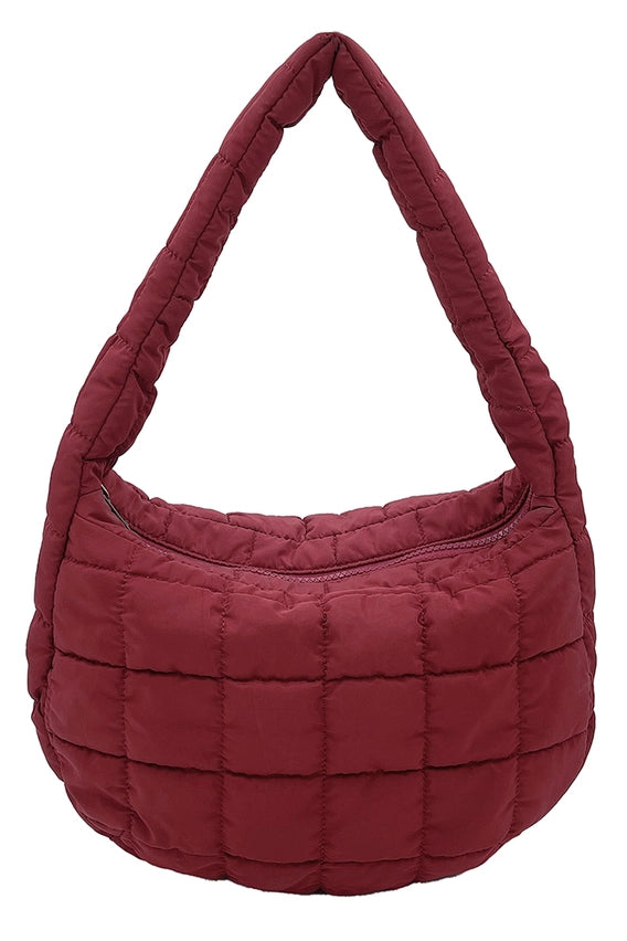 12" Small Quilted Puffer Tote Bag