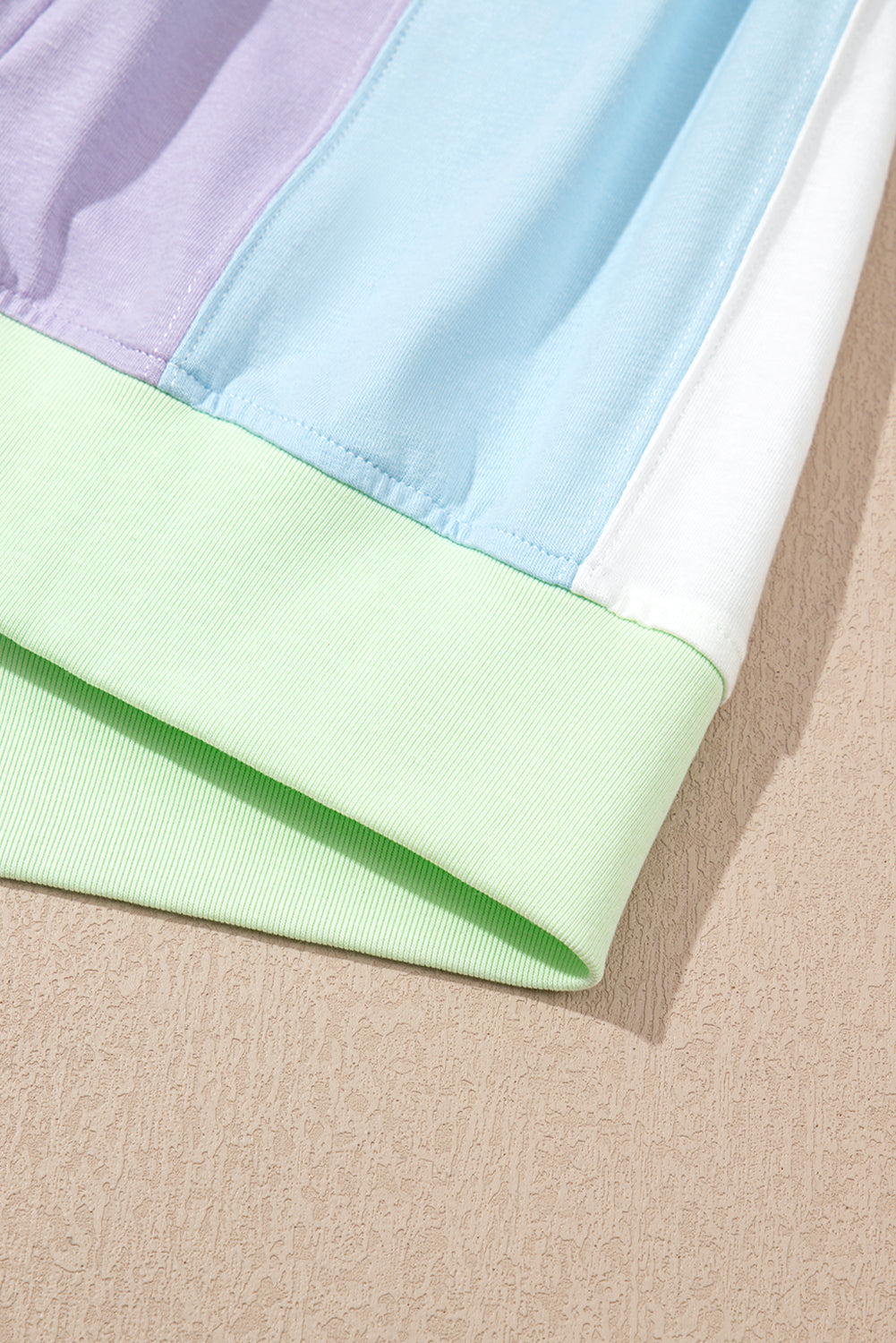 White Color Block Patchwork Half Sleeve Oversized T Shirt