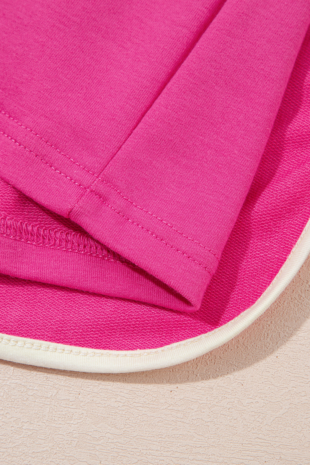 Rose Red Color block Edge Drop Shoulder T Shirt and Skirt 2Pcs Set