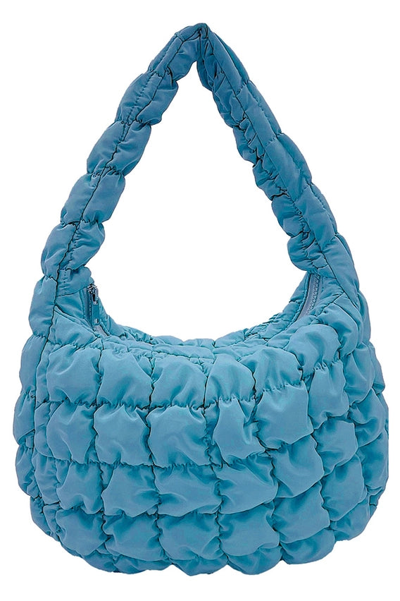 12" Small Quilted Puffer Tote Bag