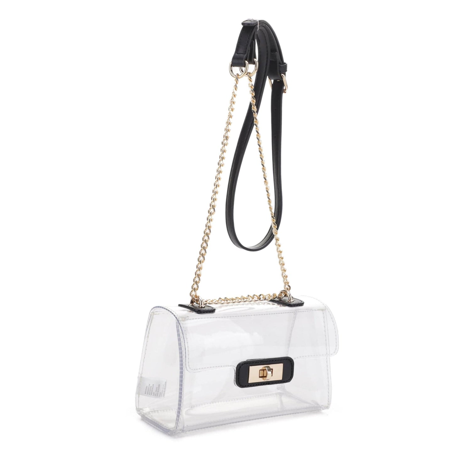 Eva Turn Lock Clear Structured Crossbody Bag