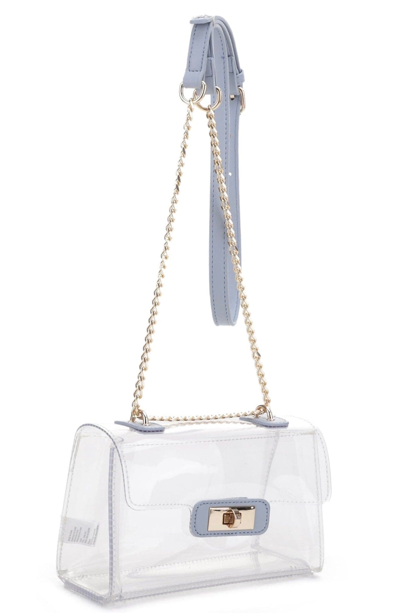 Eva Turn Lock Clear Structured Crossbody Bag