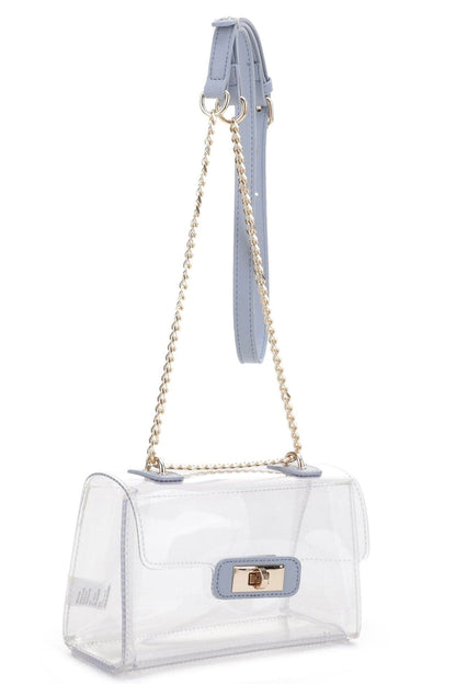 Eva Turn Lock Clear Structured Crossbody Bag