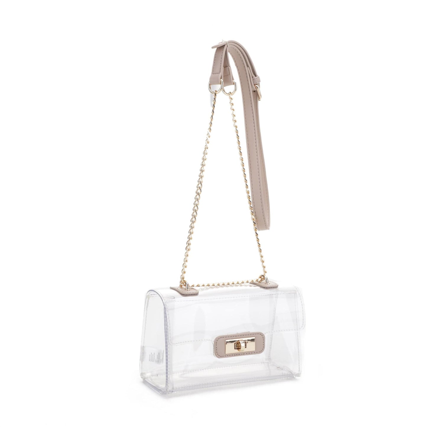 Eva Turn Lock Clear Structured Crossbody Bag