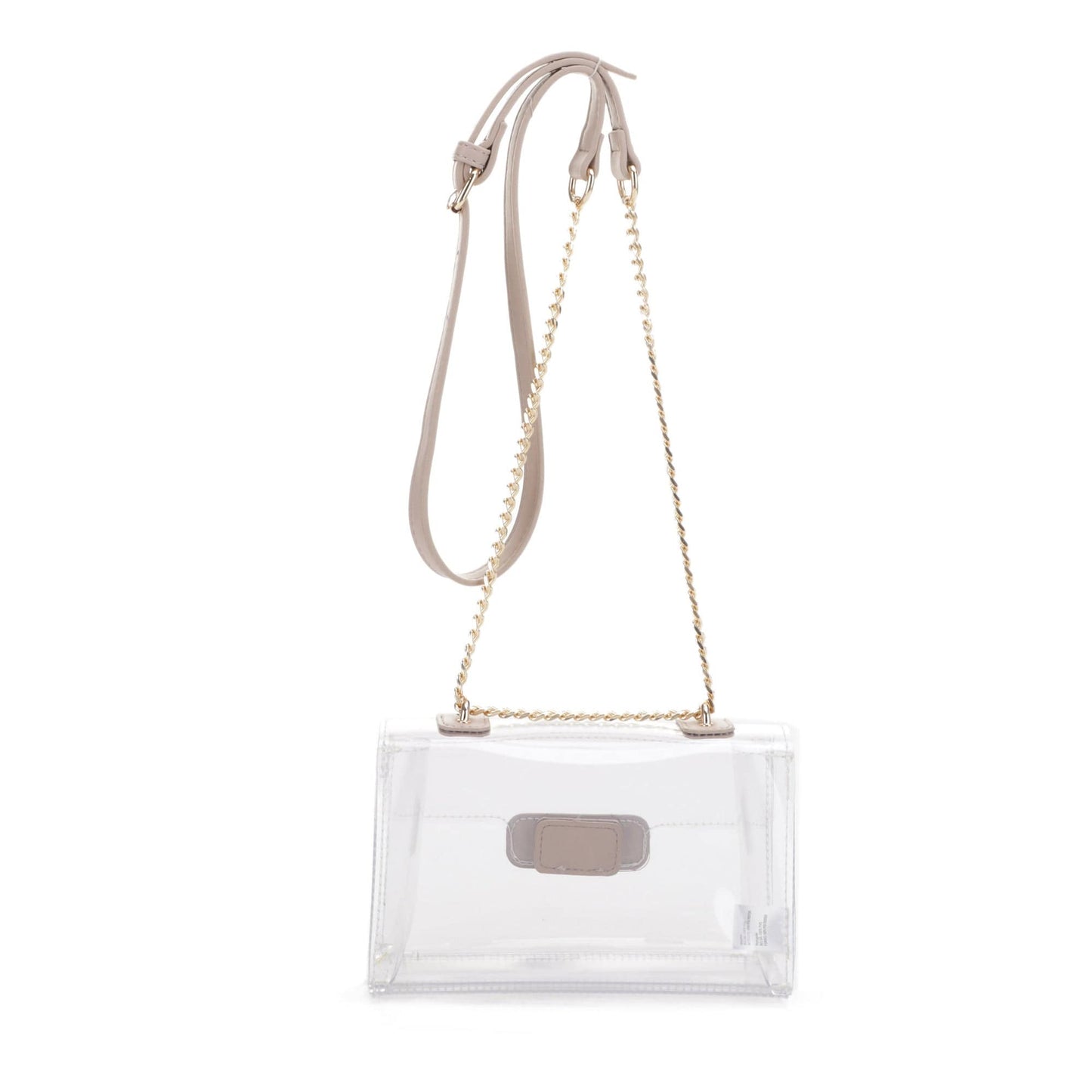 Eva Turn Lock Clear Structured Crossbody Bag