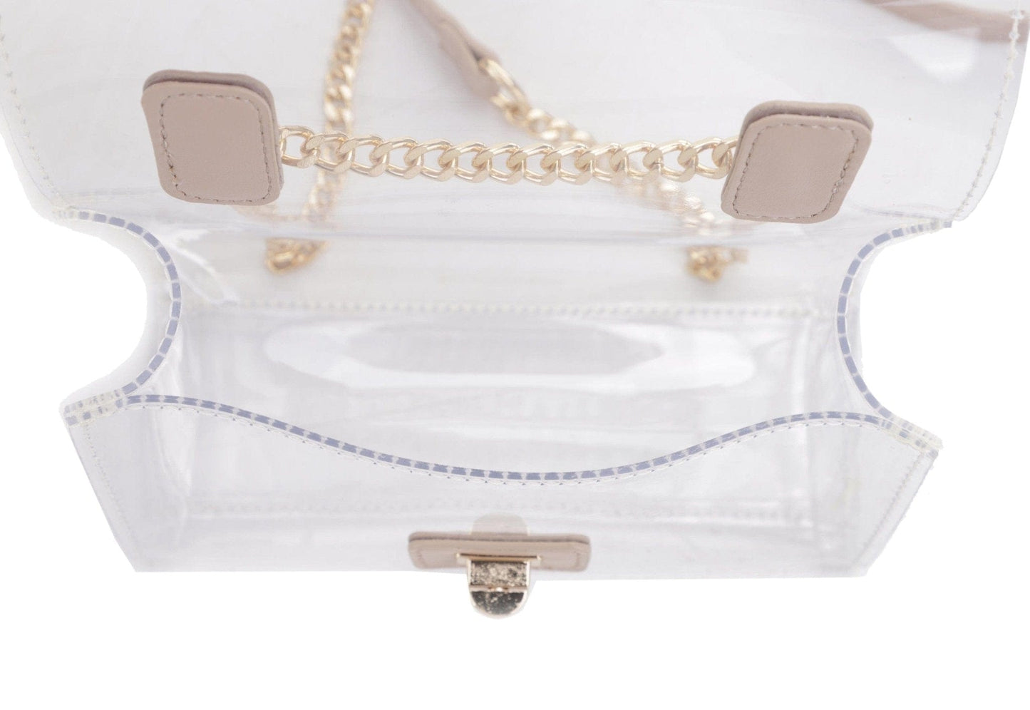 Eva Turn Lock Clear Structured Crossbody Bag