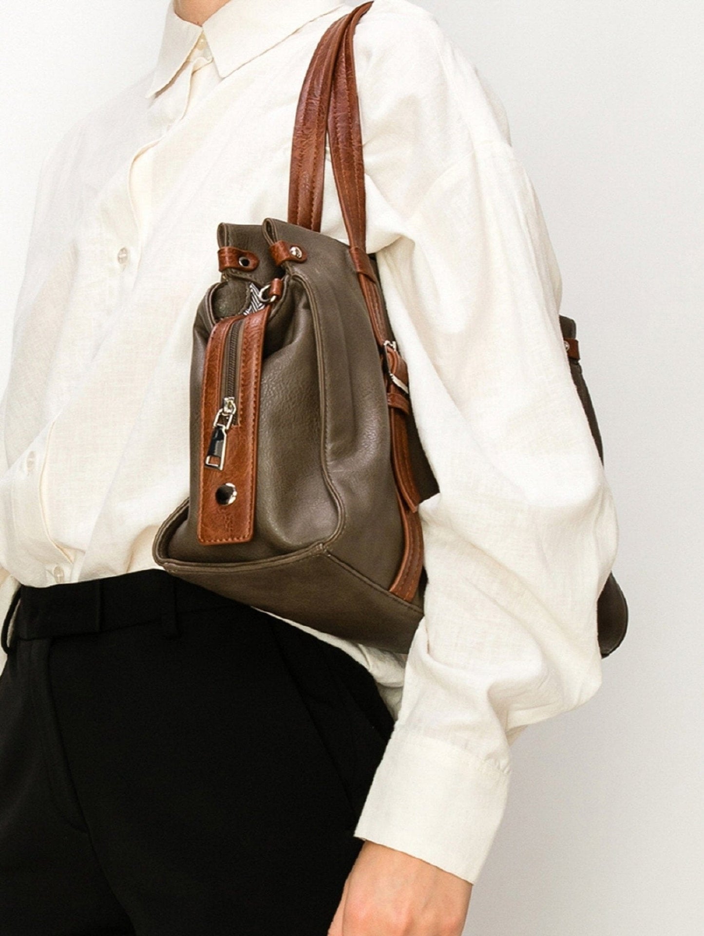 Lori Two Tone Satchel Tote