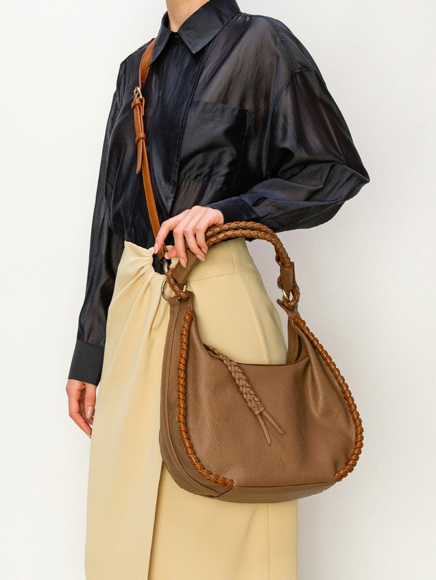 Delia Whipstitch Hobo Shoulder Bag