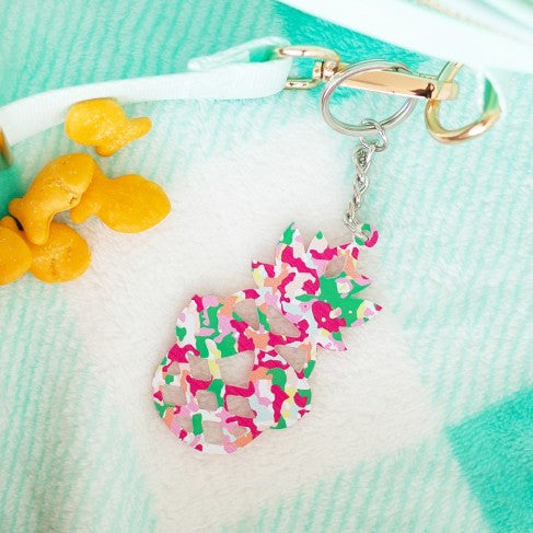 Fruit Punch Pink Pineapple Keychain