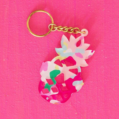 Fruit Punch Pink Pineapple Keychain