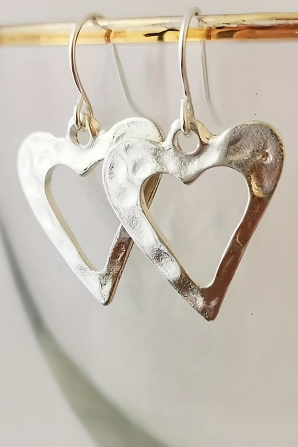 White Valentine Hollowed Heart Shape Earrings