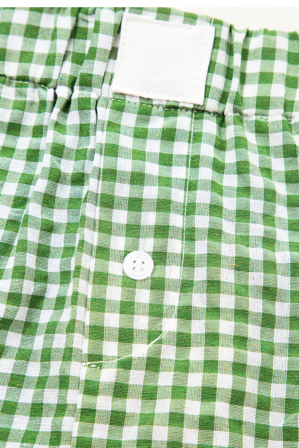 Fern Green Red Plaid Gingham Printed High Waist Shorts