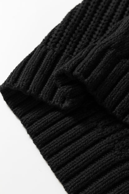 Black Plaid Lace up Detail Christmas Holiday Puff Short Sleeve Sweater