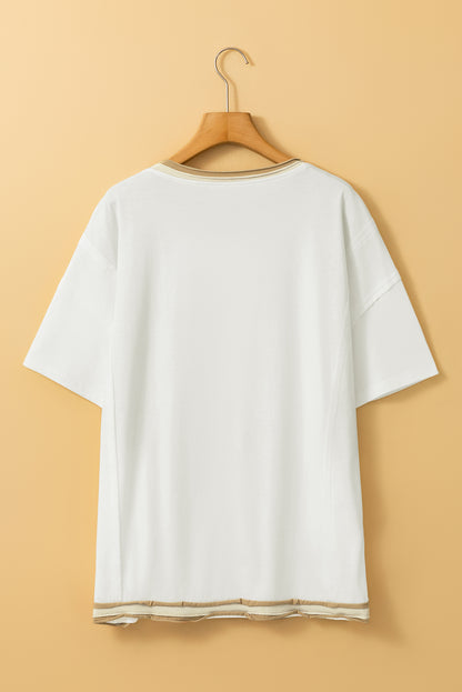 White Shooting Star Patched Oversized T Shirt