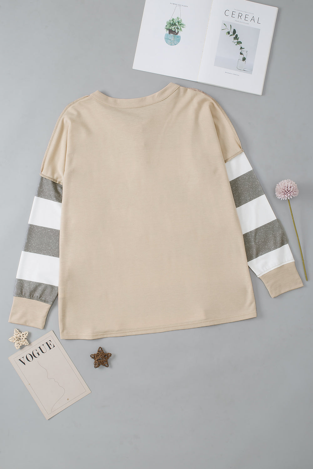 Multicolor Striped Colorblock Patchwork Sweatshirt