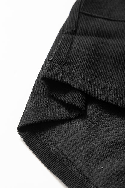 Black Cotton Blend Pocketed Knit Shorts