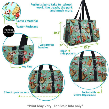 15" Friendly Dinosaur Zippered Caddy Organizer Tote Bag