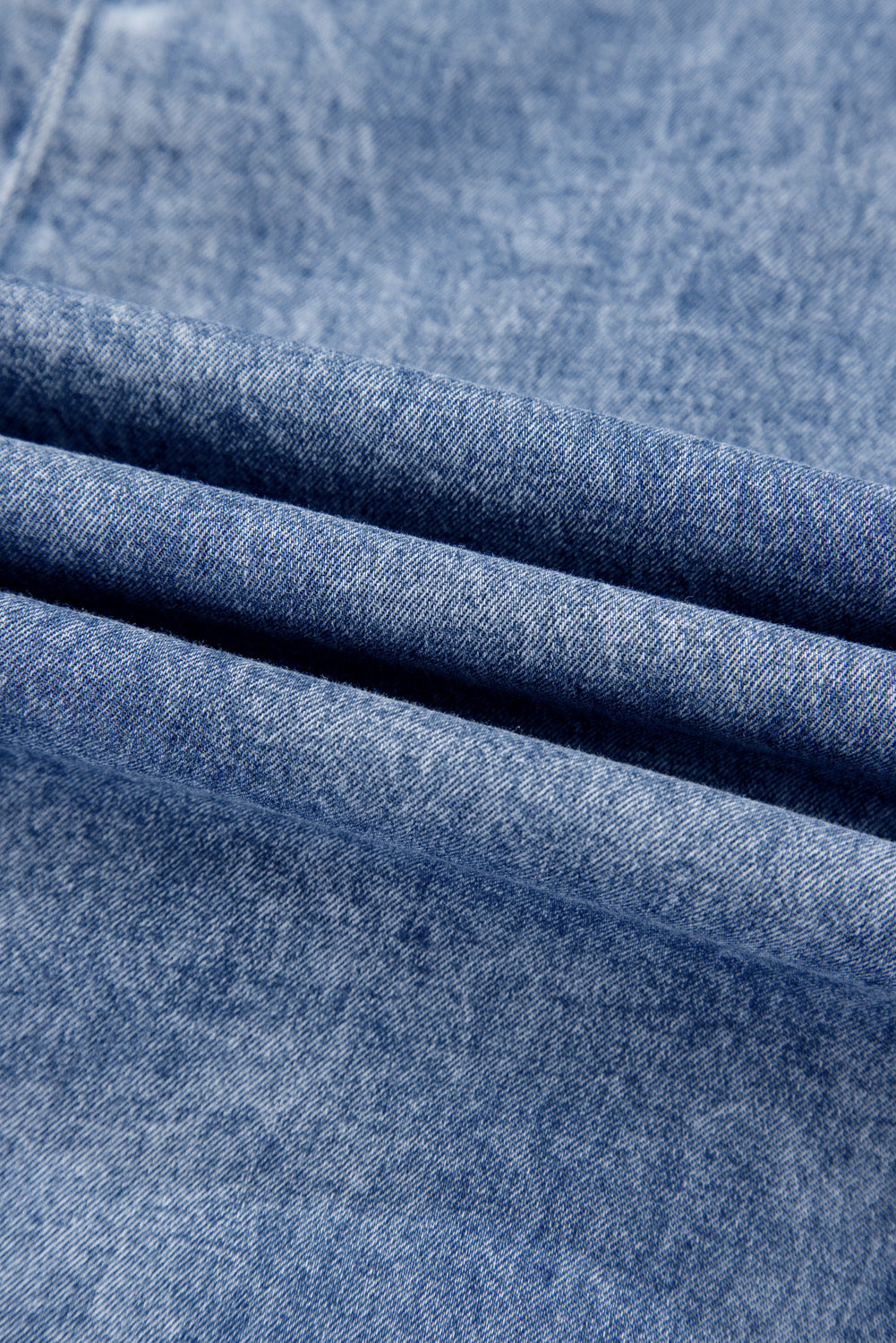 Beau Blue Tie V Neck Tucking Detail Short Sleeve Denim Shift Dress