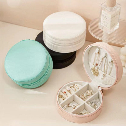 Round Zip Around Travel Jewelry Box