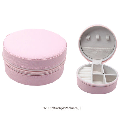 Round Zip Around Travel Jewelry Box