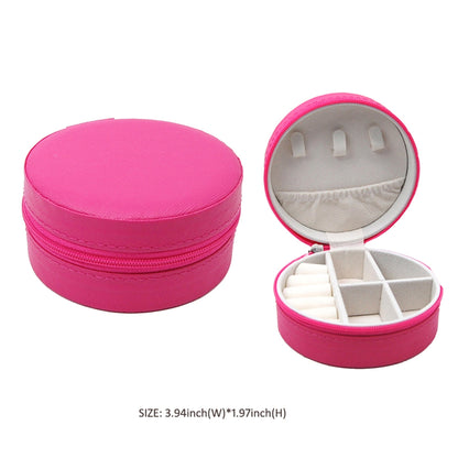 Round Zip Around Travel Jewelry Box