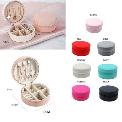 Round Zip Around Travel Jewelry Box