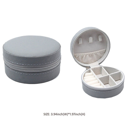 Round Zip Around Travel Jewelry Box