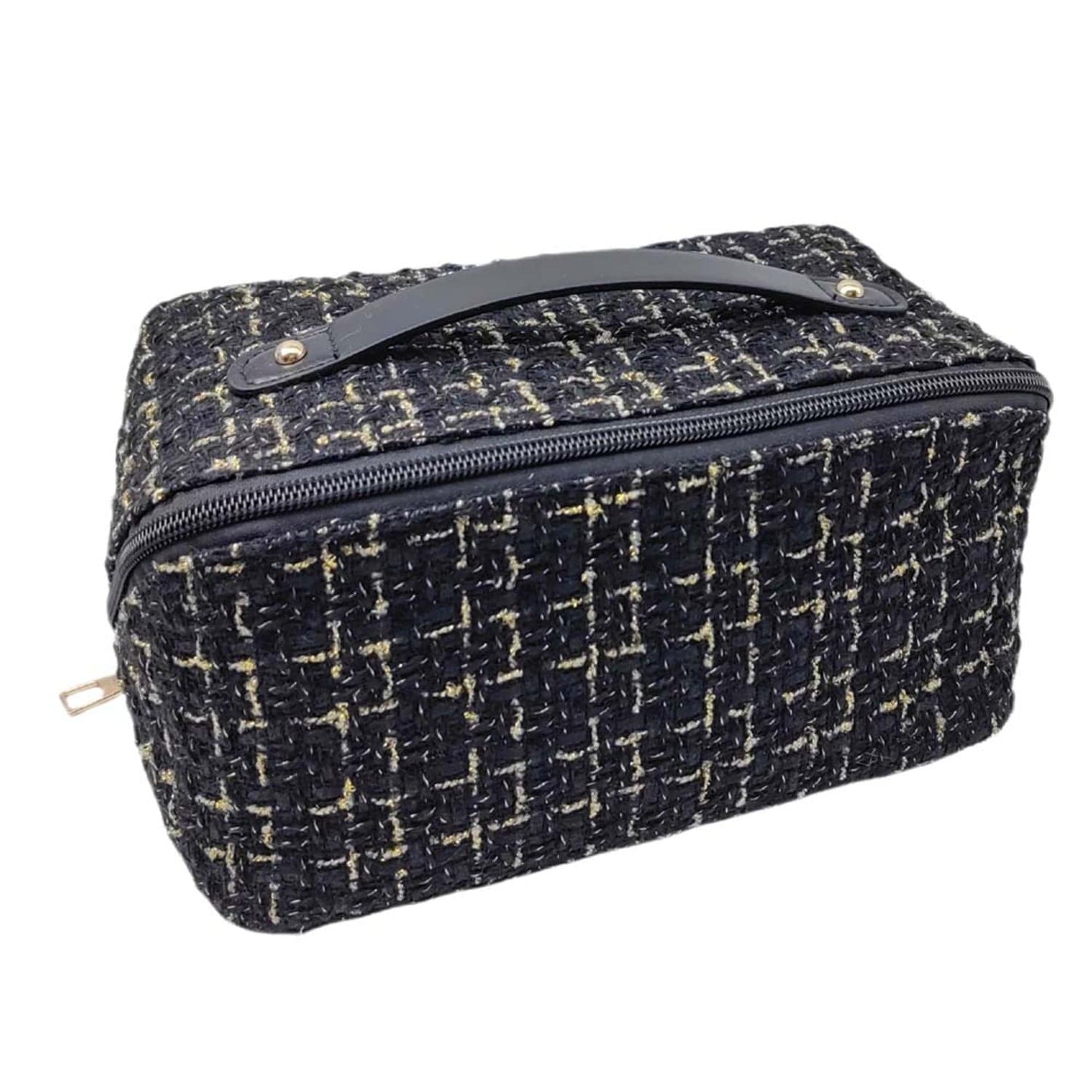 Tweed Zip Around Cosmetic Pouch