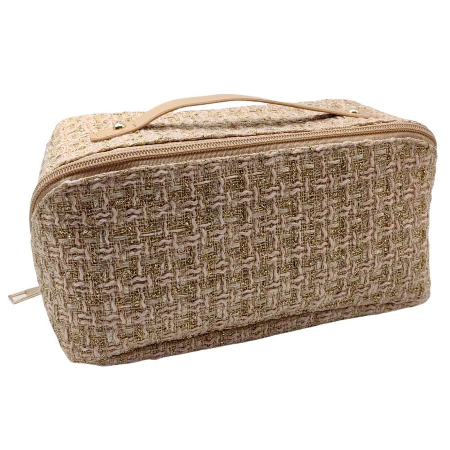 Tweed Zip Around Cosmetic Pouch