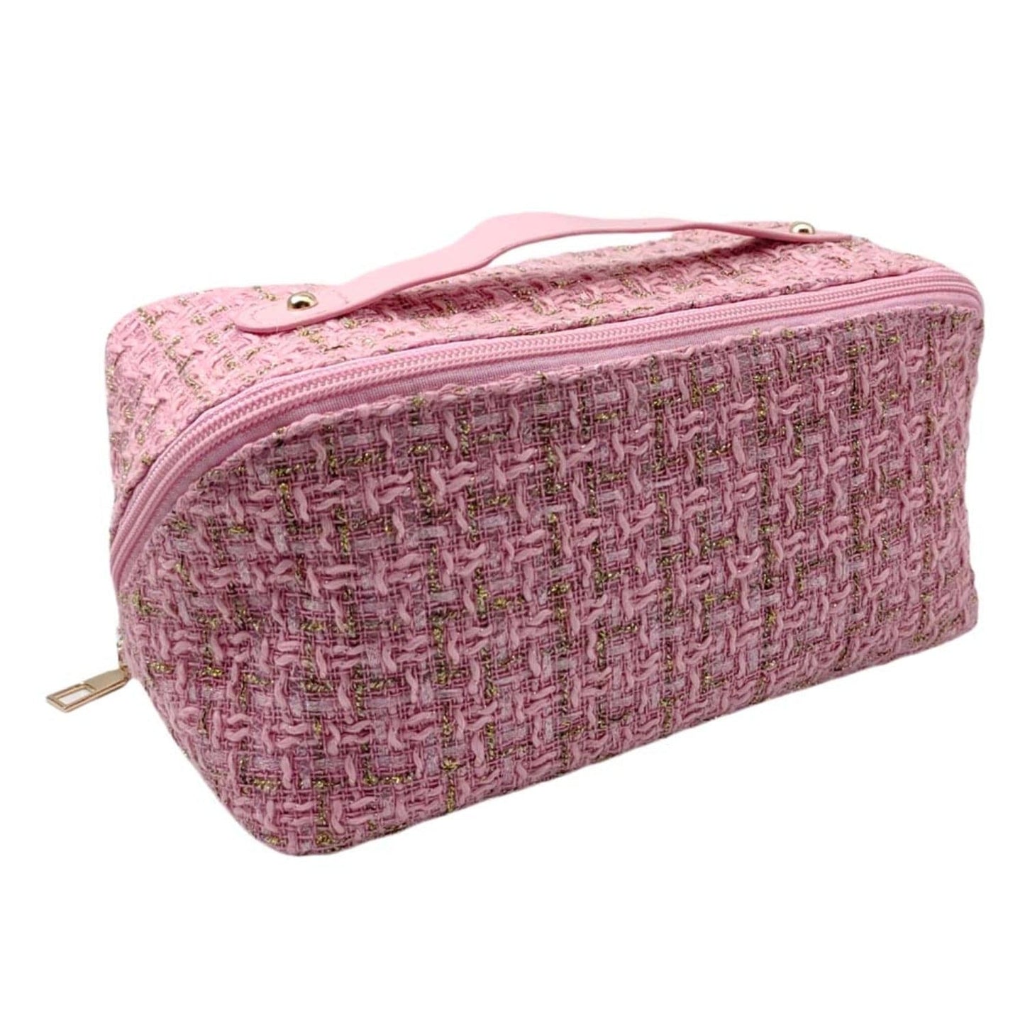 Tweed Zip Around Cosmetic Pouch