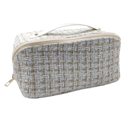 Tweed Zip Around Cosmetic Pouch