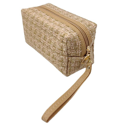 Tweed Pouch With Wristlet Strap