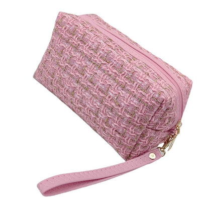 Tweed Pouch With Wristlet Strap