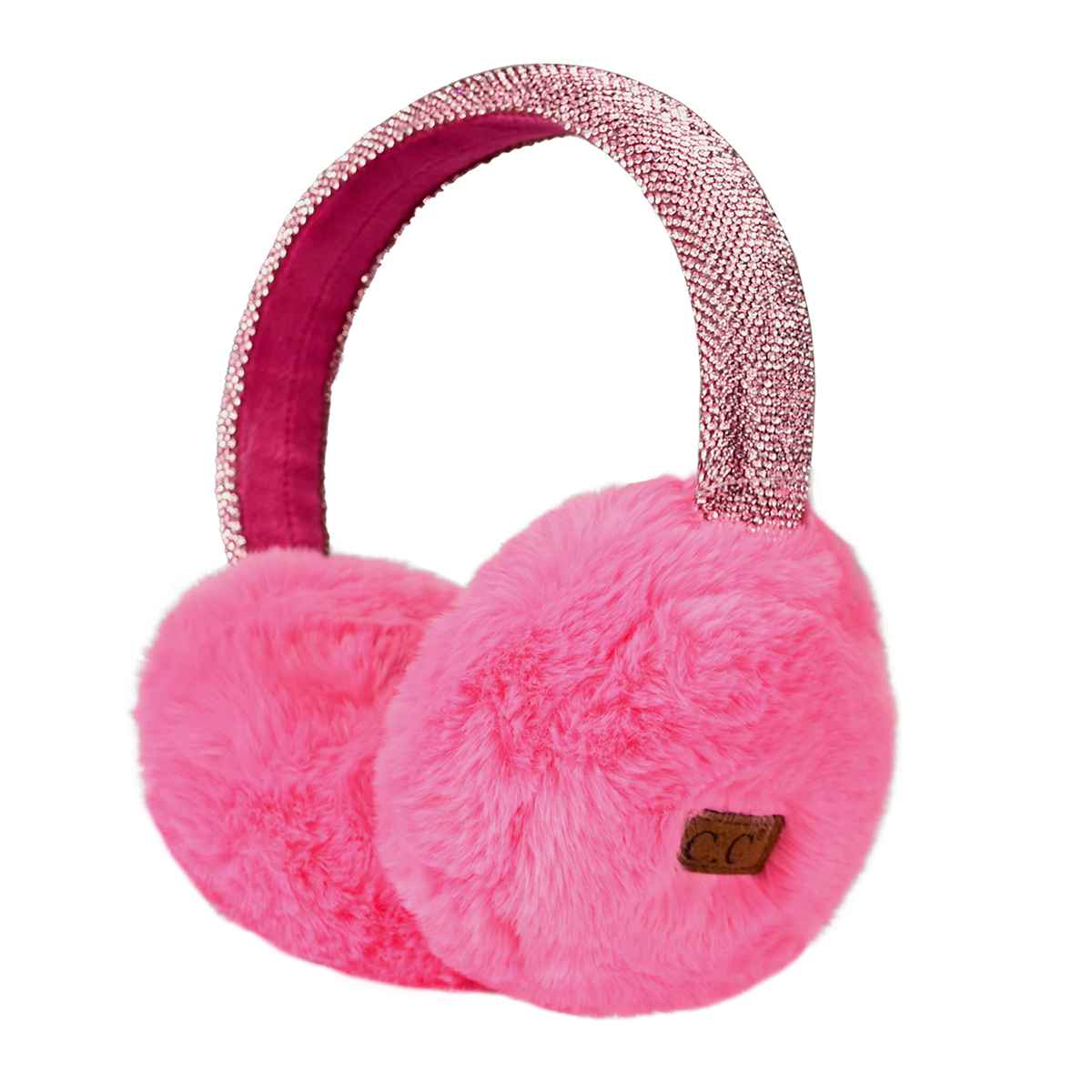 Furry Rhinestone Band Earmuffs